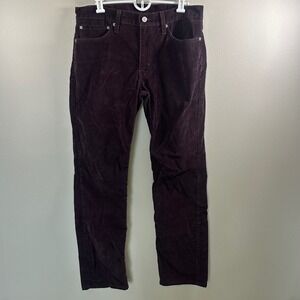 Levis 511 Slim Fit Corduroy Pants Mens 34x30 (34 x 29) Plum Purple Cords 0152